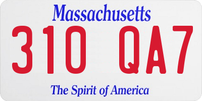 MA license plate 310QA7