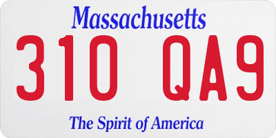 MA license plate 310QA9