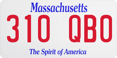MA license plate 310QB0