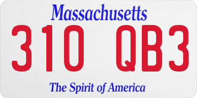 MA license plate 310QB3