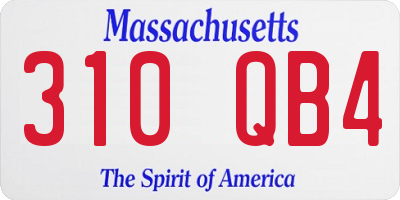 MA license plate 310QB4