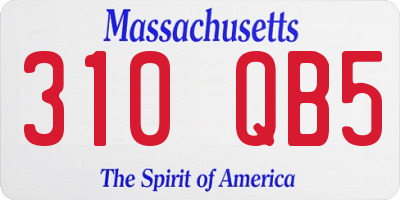 MA license plate 310QB5
