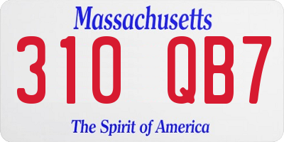MA license plate 310QB7