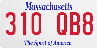 MA license plate 310QB8