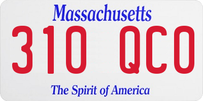 MA license plate 310QC0