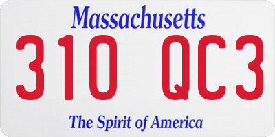 MA license plate 310QC3