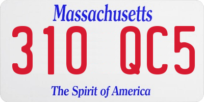 MA license plate 310QC5