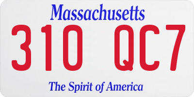 MA license plate 310QC7