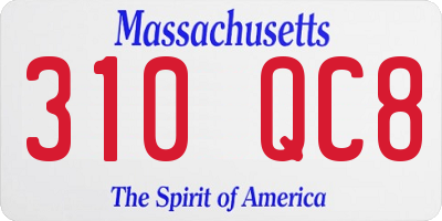 MA license plate 310QC8