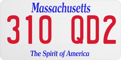 MA license plate 310QD2