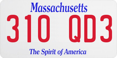 MA license plate 310QD3