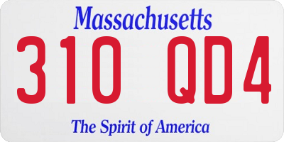 MA license plate 310QD4