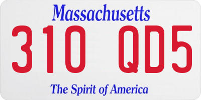 MA license plate 310QD5