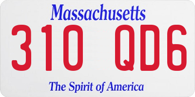 MA license plate 310QD6