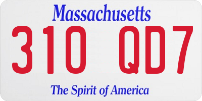 MA license plate 310QD7