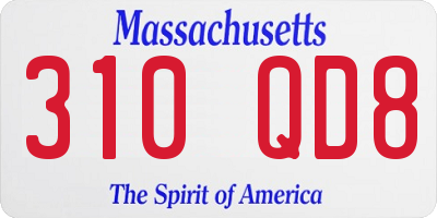 MA license plate 310QD8