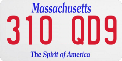 MA license plate 310QD9