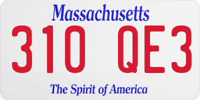 MA license plate 310QE3