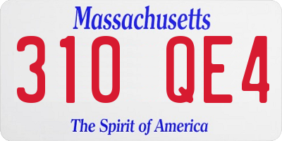 MA license plate 310QE4