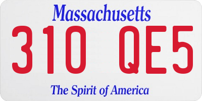 MA license plate 310QE5