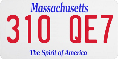 MA license plate 310QE7