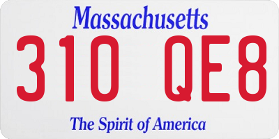 MA license plate 310QE8