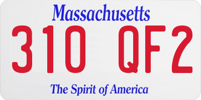 MA license plate 310QF2