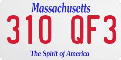 MA license plate 310QF3