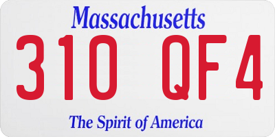 MA license plate 310QF4