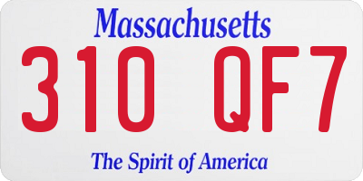 MA license plate 310QF7