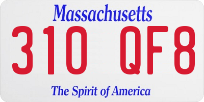 MA license plate 310QF8