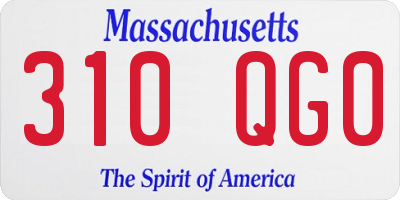 MA license plate 310QG0