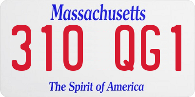 MA license plate 310QG1