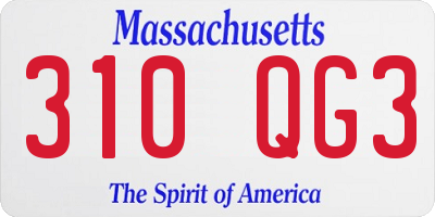 MA license plate 310QG3