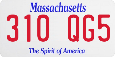 MA license plate 310QG5