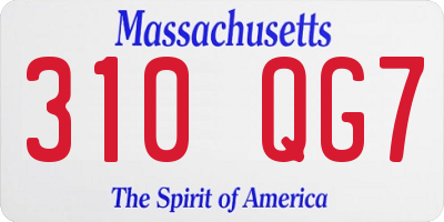 MA license plate 310QG7