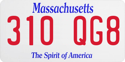 MA license plate 310QG8