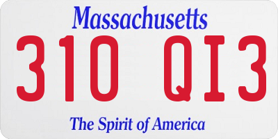 MA license plate 310QI3