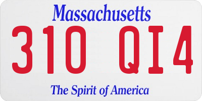 MA license plate 310QI4