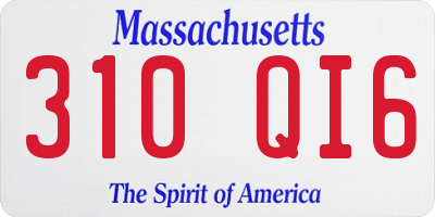 MA license plate 310QI6