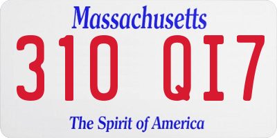 MA license plate 310QI7