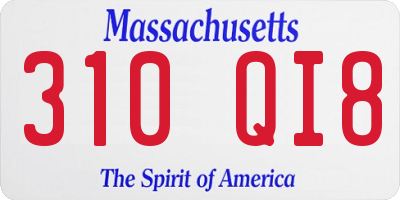 MA license plate 310QI8