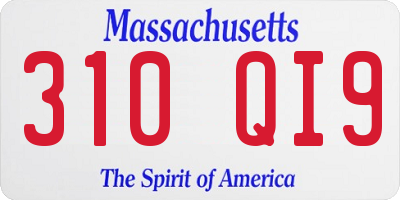 MA license plate 310QI9