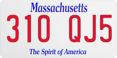 MA license plate 310QJ5