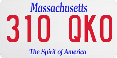 MA license plate 310QK0