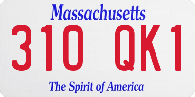 MA license plate 310QK1