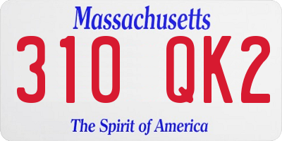 MA license plate 310QK2