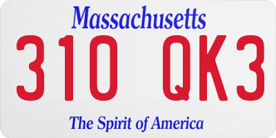 MA license plate 310QK3