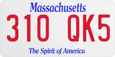 MA license plate 310QK5