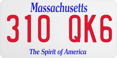 MA license plate 310QK6